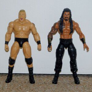2016 Mattel WWE Elite Wrestlemania 32 Brock Lesnar & Roman Reigns Figure Lot